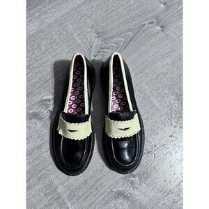Simonetta Black Beige Loafers Flats Girls Sz EU 32 US 1.5 Dress SchoolShoe Italy
